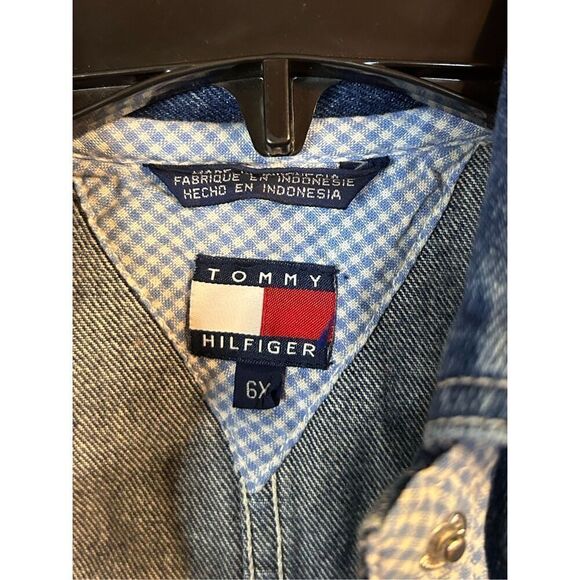Tommy Hilfiger Denim Jean Jacket Girls Size 6X Snap Up Cotton Blue (4114) - Picture 3 of 5